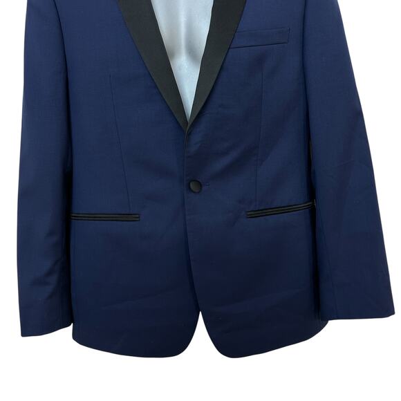Calvin Klein Tuxedo Suit Navy Blue Black Extreme Slim Fit Jacket Pants 40S 34S - Picture 7 of 16